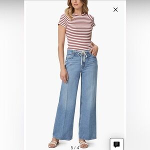 NWT PAIGE Zoey Tie Waist Wide Leg Jeans Alaya Size 29